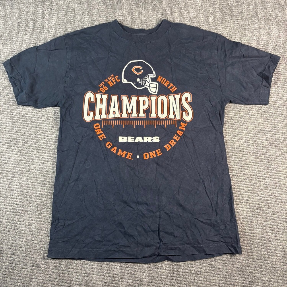 Vtg NFL Chicago Bears T Shirt Mens M Navy Blue Excellent 2006 NFC North Champs
